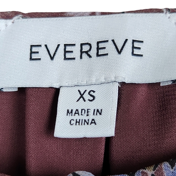 Evereve Cleo Floral Piff Long Sleeve Split Neck Blouse Top Fall Women's Size XS - Picture 10 of 11